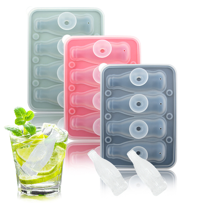 Caixas de cubos de gelo de silicone 3 pacotes - Molde de cubos de gelo de silicone de grande porte com tampa à prova de vazamento Caixa de cubos de gelo quadrados removível e livre de BPA para coquetéis, uísque, gelo flexível empilhável