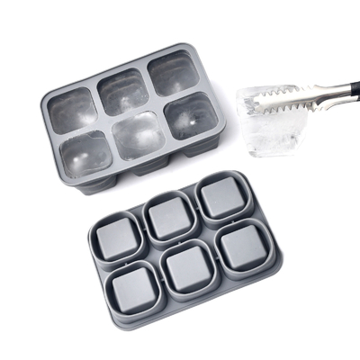 Caixas de cubos de gelo dobráveis 2 pacotes de silicone dobráveis grandes moldes de cubos de gelo com tampa e fundo macio para libertação fácil