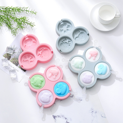 Caixinhas de gelo de 2 unidades, de libertação fácil 4 moldes flexíveis de silicone com tampa removível Caixinhas de gelo de congelador reutilizáveis empilháveis para uísque, alimentos para bebês, livres de BPA