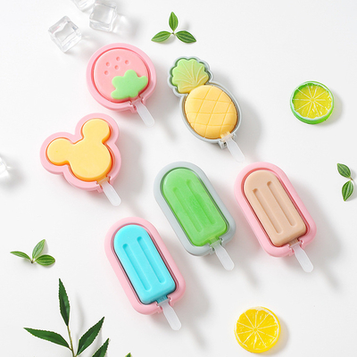 Molde de gelado de silicone, molde de gelado doce molde de gelado reutilizável molde de bolo com tampão, molde de gelado de desenho animado livre de BPA