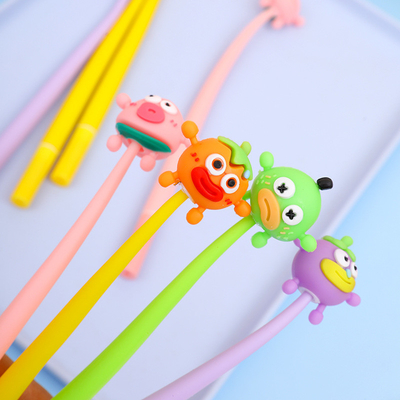 Cute Novidade canetas de tinta de gel desenho animado animal 0.5 mm canetas de tinta preta a granel para crianças