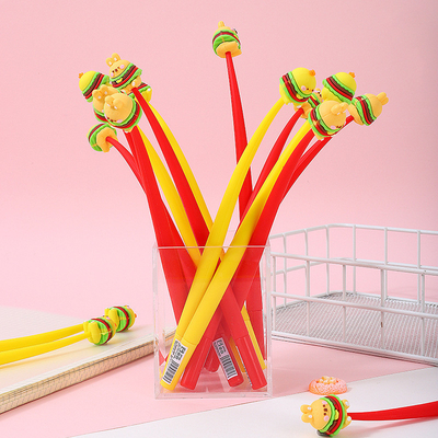 Acessórios de caneta Kawaii para meninas Em forma de frutas de animais Supplies de alívio de estresse Canetas de tinta de gel com recargas de substituição para crianças Alunos Escritório da escola