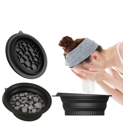 Grande taça de silicone para banho de gelo facial com Icetray embutido, design dobrável e pendurável para armazenamento e transporte fáceis, banho de gelo facial em casa e viagens