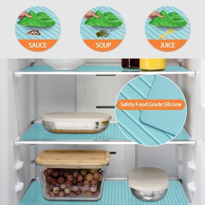 Bom preço. Reutilizáveis Silicone Refrigerador Liners Lava-se, Antiderrapante frigorífico estante tapetes Para organização da cozinha, à prova d'água e óleo protetores de prateleira para armários, gavetas e prateleiras de vidro on-line