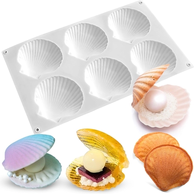 Bom preço. Molde de silicone de concha de mar molde de cozimento molde de cubos de gelo bandeja forma de concha molde de silicone para chocolate, sabão, vela, adornos de bolo de aniversário e geleia on-line