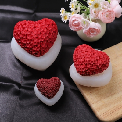 Bom preço. Platinum Silicone 3D Rose Heart Mold for Chocolate Fondant Soap on-line