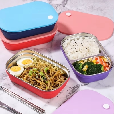 Bom preço. BPA-Free Stainless Steel Bento Box for Kids with Silicone Sleeve on-line