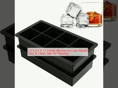 7.5 X 4.5 X 1.5 polegadas Silicone Ice Cube Mold fácil de limpar seguro para congelamento