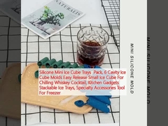 Silicone Mini Ice Cube Trays Pack, 6 Cavidades Ice Cube Moldes Easy Release Pequeno Cubo de Gelo Para Esfriar Whiskey Cocktail, Gadgets de Cozinha Ice Trays empilháveis, Acessórios Especiais Ferramenta Para Freezer