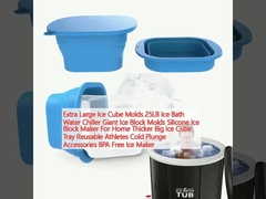 Formas de cubos de gelo extra grandes 25LB Banho de gelo Chiller de água Formas de blocos de gelo gigantes Formas de blocos de gelo de silicone Para casa Barraca de cubos de gelo grande mais espessa Reutilizável Atletas Acessórios de mergulho a frio Frigo