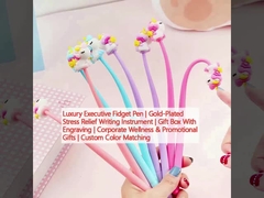 Caneta executiva de luxo. Instrumento de escrita de alívio do stress revestido de ouro. Caixa-presente com gravura. Presentes corporativos de bem-estar e promoção.