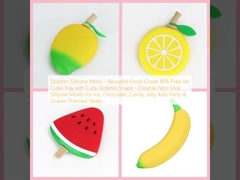 Molde de silicone de golfinho ️ bandeja reutilizável de cubos de gelo livre de BPA com forma de golfinho ️ moldes de silicone flexíveis não pegajosos para gelo, chocolate, doces, geleia, festas infantis e guloseimas com temas oceânicos